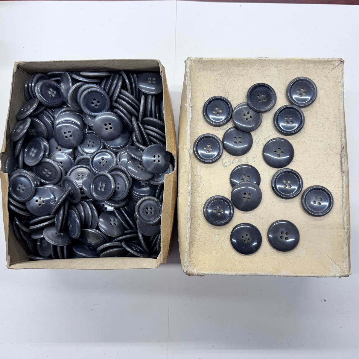 ASCOT 4-Hole Sewing Buttons – 40L, 45L & 50L – Grey & Brown – Wholesale Gross Boxes