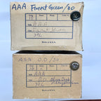 AAA 30L 19mm 4-Hole Buttons – Forest Green & Olive Drab – Made in Korea – 10 Gross Box